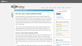 How do I spot a fake Facebook profile? Try this little trick - SPAMfighter
