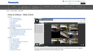Web Client - How to Videos | Panasonic Security - Video Insight