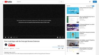 How to add Apps with the OneLogin Browser Extension - YouTube