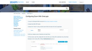 Configuring Zoom with OneLogin – Zoom Help Center - Zoom Support