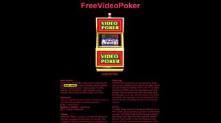FreeVideoPoker.com - Free Online Video Poker Machines