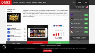 Videoslots Casino | Online Casino Reviews | CasinoTopsOnline.com