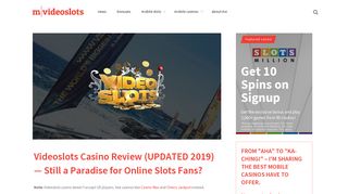 Videoslots Casino Review - Mvideoslots
