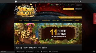 11 Free Spins to New Players at Videoslots.com - Welcome
