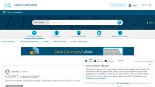 VSOM 7 credentials? - Cisco Community