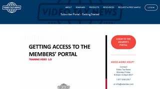 Subscriber Portal - Getting Started | Video Tax News