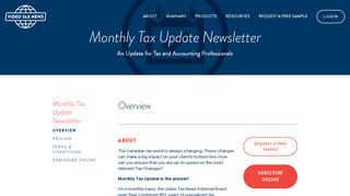 Monthly Tax Update Overview | Video Tax News