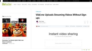 Vidd.me Uploads Streaming Videos Without Sign-ups - Lifehacker