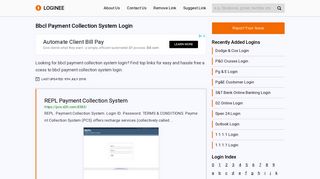 Bbcl Payment Collection System Login