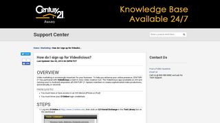 CENTURY 21 Award | How do I sign up for Videolicious?