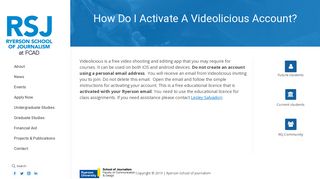 How Do I Activate A Videolicious Account? – Ryerson School of ...