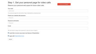 Create personal video room - Videolink2me