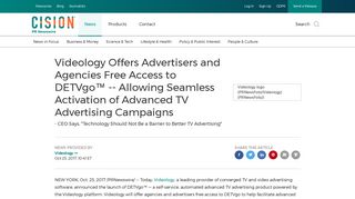Videology Offers Advertisers and Agencies Free Access to DETVgo ...
