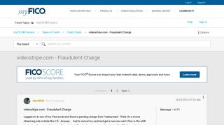 videostripe.com - Fraudulent Charge - myFICO® Forums - 3578613