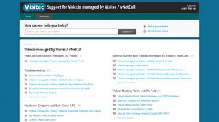 Videxio managed by Visitec / vNetCall : Support for Videxio managed ...