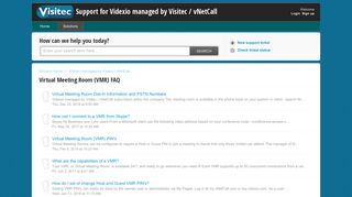 Virtual Meeting Room (VMR) FAQ : Support for Videxio managed by ...