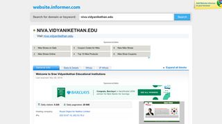 niva.vidyanikethan.edu at WI. Welcome to Sree Vidyanikethan ...