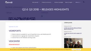 Q2 & Q3 2018 - Releases highlights - Quividi