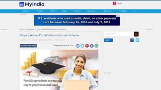 Vidya Lakshmi Portal for Education Loan Scheme: Details, Benefits ...
