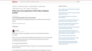 What was your experience with Vidya Lakshmi portal? - Quora