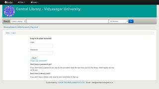 Central Library , Vidyasagar University catalog › Log in to your account