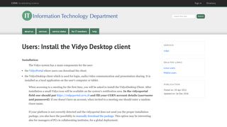 Users: Install the Vidyo Desktop client | IT Department