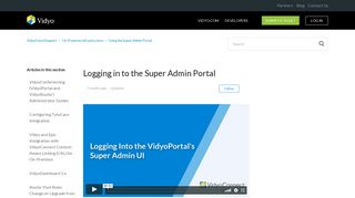 Logging in to the Super Admin Portal – VidyoCloud Support