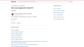 How to register for vidzi.TV - Quora