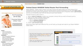 Fastest Dasan H640DW Viettel Router Port Forwarding