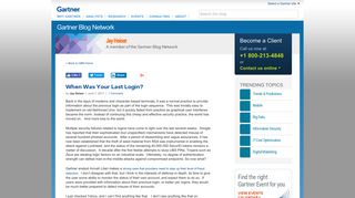 When Was Your Last Login? - Jay Heiser - Gartner Blog Network