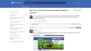 Why can't I see my public facebook page without logging in ...