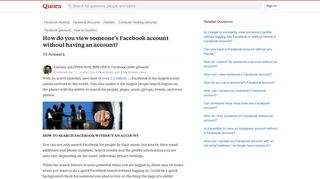 How to view someone's Facebook account without having an account ...