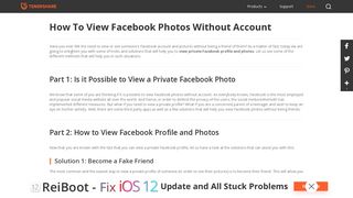 Top 5 Methods To View Facebook Photos Without Account - Tenorshare