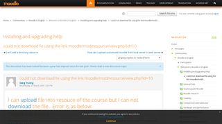 Moodle in English: could not download fie using the link moodle ...