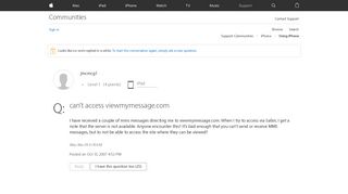 can't access viewmymessage.com - Apple Community
