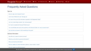 FAQ - Viewpoint Forum