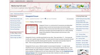 Viewpoint Forum Survey Panel Review - MySurvey123