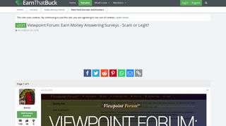 LEGIT - Viewpoint Forum: Earn Money Answering Surveys - Scam or ...