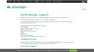 My.ViewRanger Support - ViewRanger