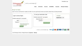 My Booking SiteName Page - Ethiopian Airlines