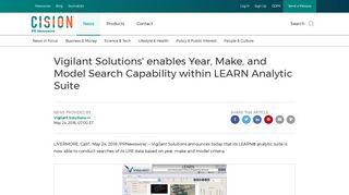 Vigilant Solutions' enables Year, Make, and Model Search Capability ...