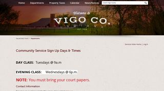 Services Index / Community Service Sign Up Days & Times / Vigo ...