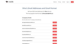 Viha Email Addresses, Email Format, and Employees - MailDB