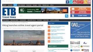 Viking launches online travel agent portal ·ETB Travel News Asia