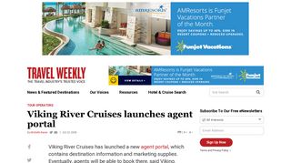 Viking River Cruises launches agent portal: Travel Weekly