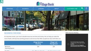 Business Checking - The Village Bank
