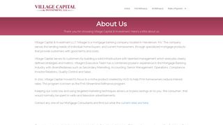 About Us - Village Capital & Investment