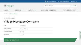 Village Mortgage Company | Mass.gov