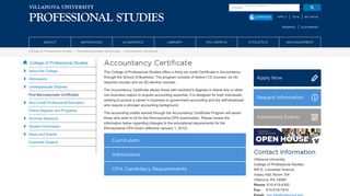 Accountancy Certificate | Villanova University