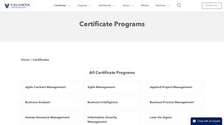 Online Certificates - Villanova